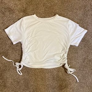 white drawstring top